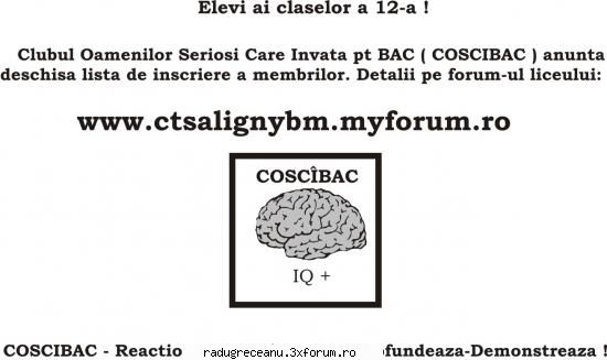 Forumul de stiri - Clubul COSCIBAC (Clubul Oamenilor Seriosi Care - Stiri